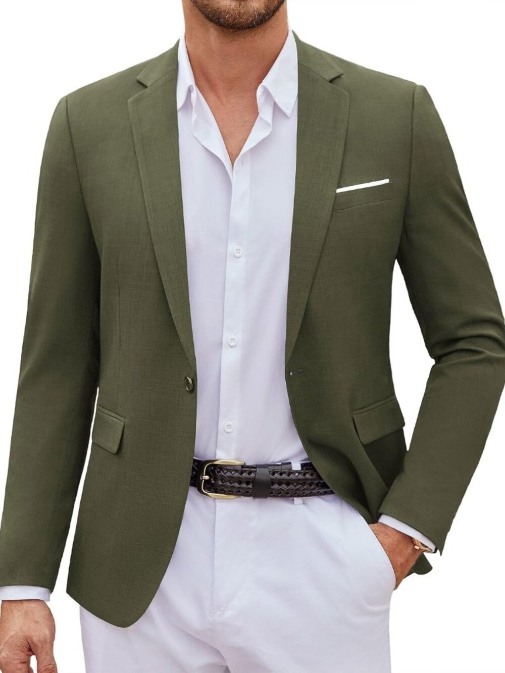Mens Casual Blazer Suit Jackets One Button Sport Coats Lightweight Business Spor